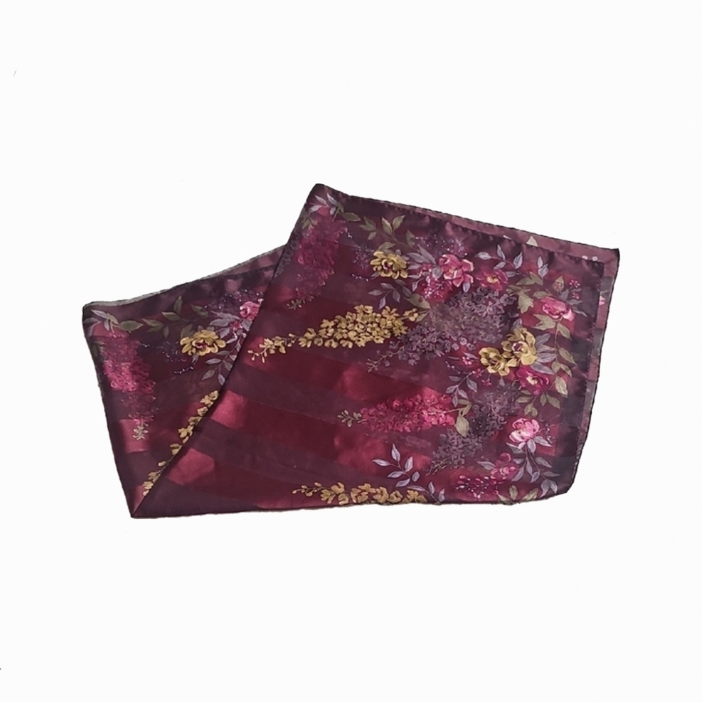 Liz Claiborne Burgundy Floral Scarf